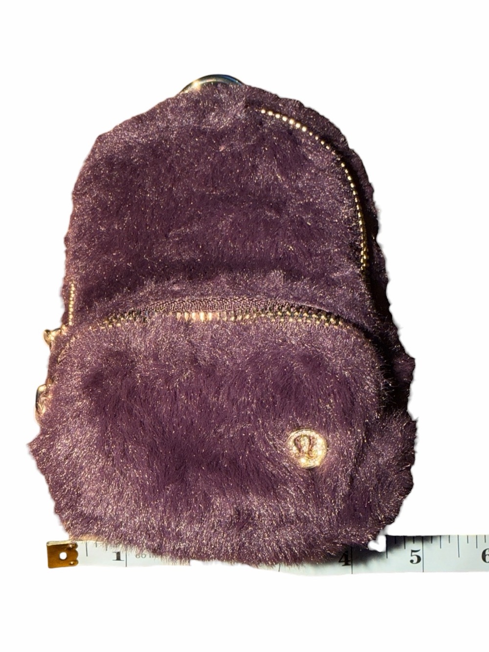 Lululemon Everywhere Nano Backpack Plush Fleece Black Plum Gold NWT - Picture 3 of 5